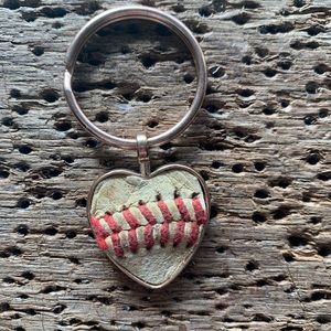 3/$15 Heart Baseball Keyring
